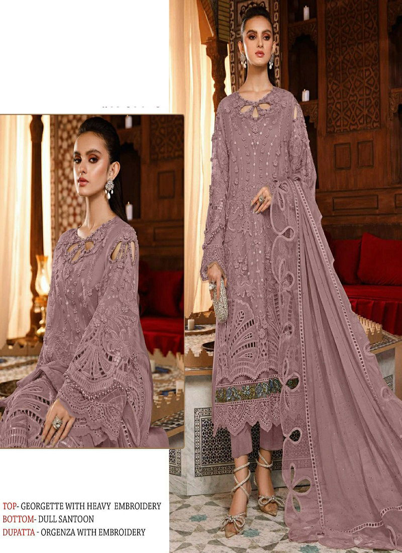 R-577 nx By Ramsha Georgette Pakistani Suits Catalog